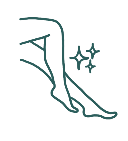 Illustration d'une cuisse de poulet avec deux étoiles scintillantes