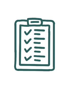 Liste de contrôle sur un bloc-notes avec plusieurs cases cochées.