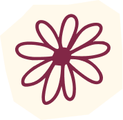 Une illustration d'une fleur stylisée avec des pétales en forme de boucle