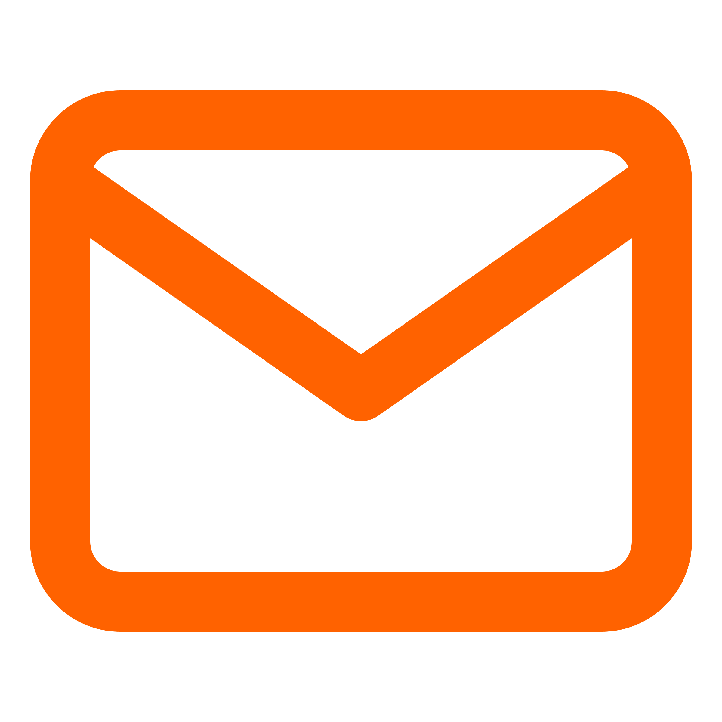 Icon of an envelope in black with an orange border, representing email or messaging.