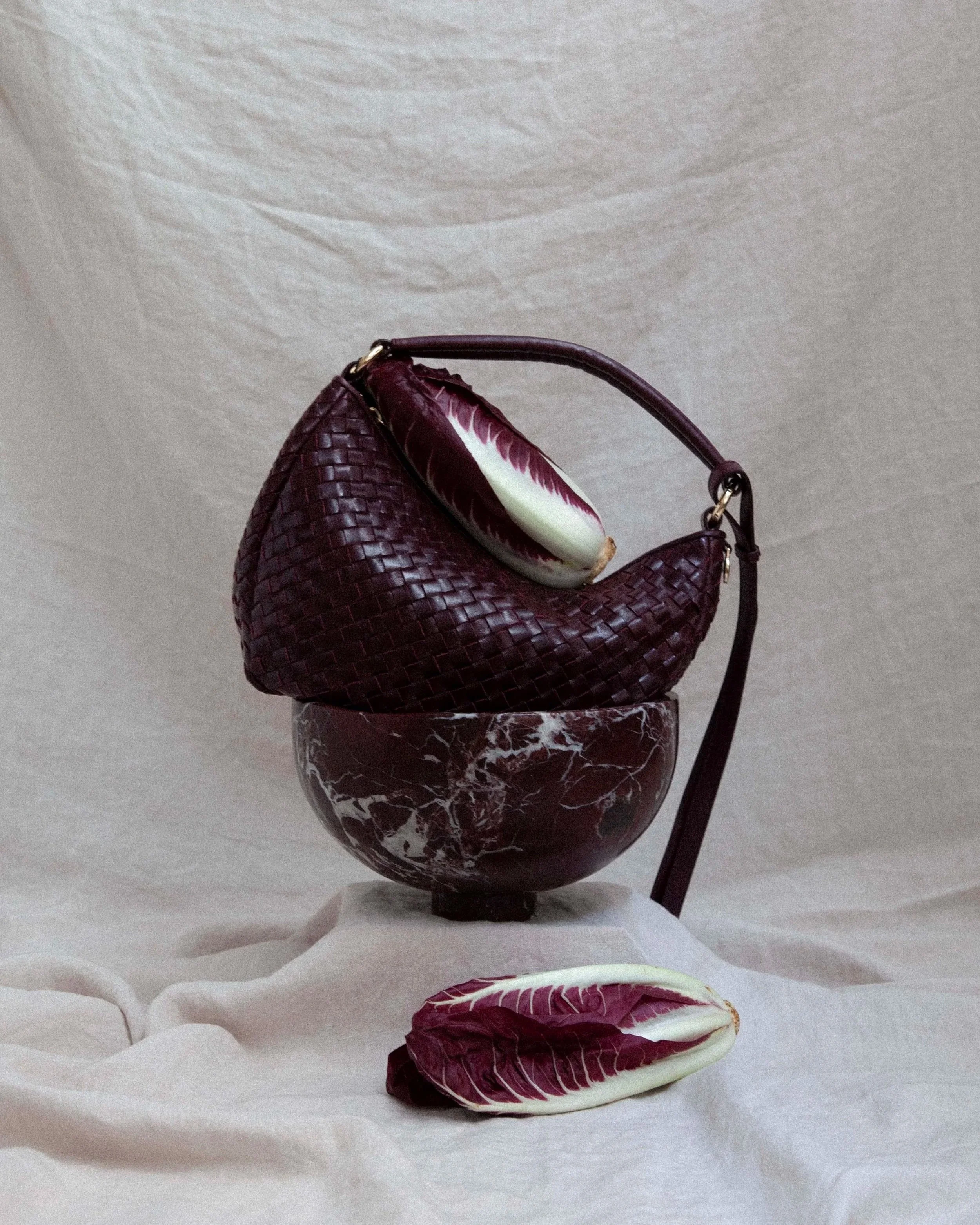 Barolo colored bag from adax copenhagen still life photography