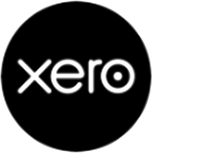 Black circle with the word 'xero' in white lowercase letters in the center.