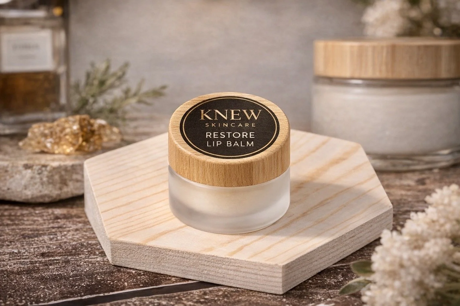 KNEW Skincare Restore Lip Balm - Long Lasting Moisture & Tone Support