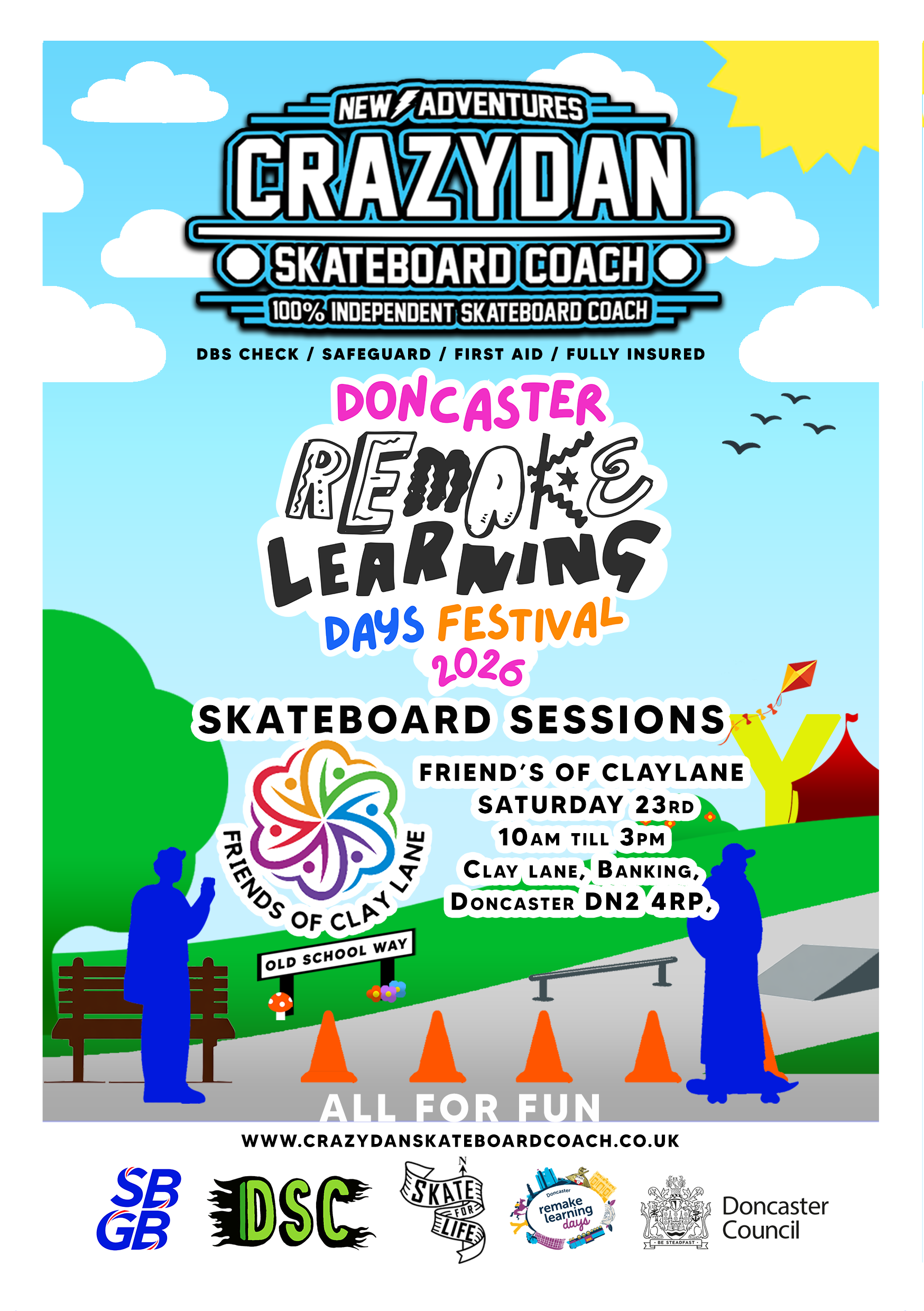 Clay Lane - Saturday 23rd May - "Remake Learning Doncaster" Skateboard Lesson With Friends of Clay Lane