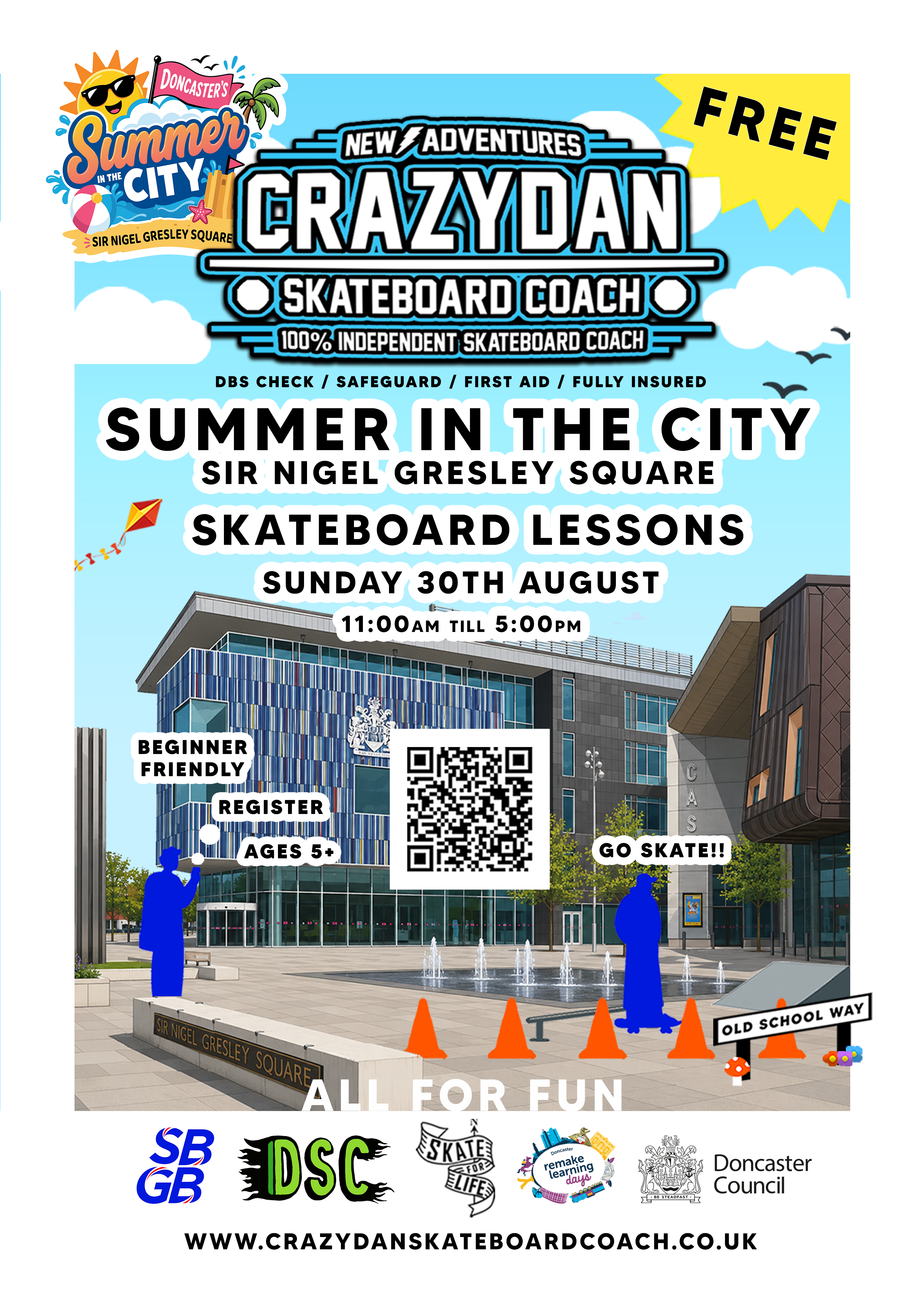 "Summer In the City" - Sir Nigel Gresley Square - Skateboard Lessons