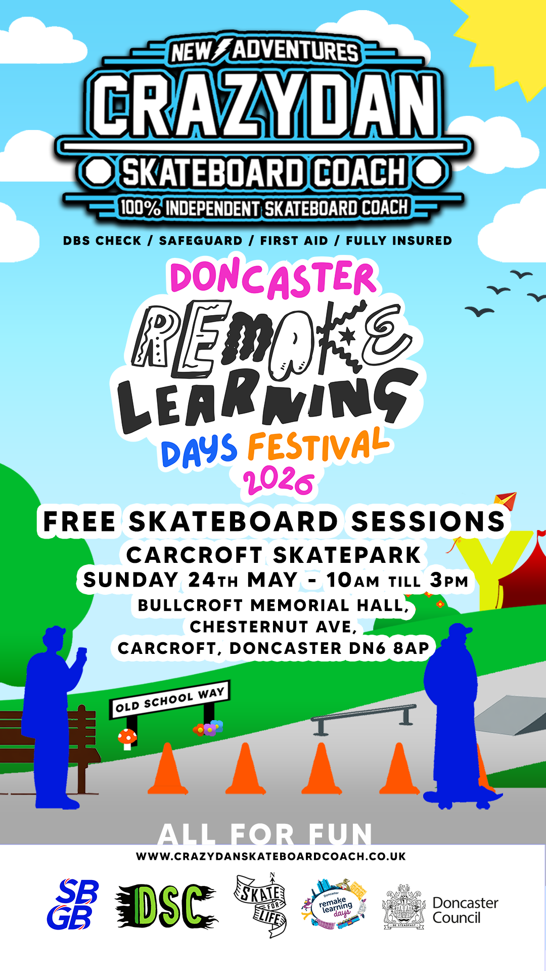 Carcroft - Sunday 24th May - “Remake Learning Doncaster” Skateboard Lesson at Carcroft Skatepark