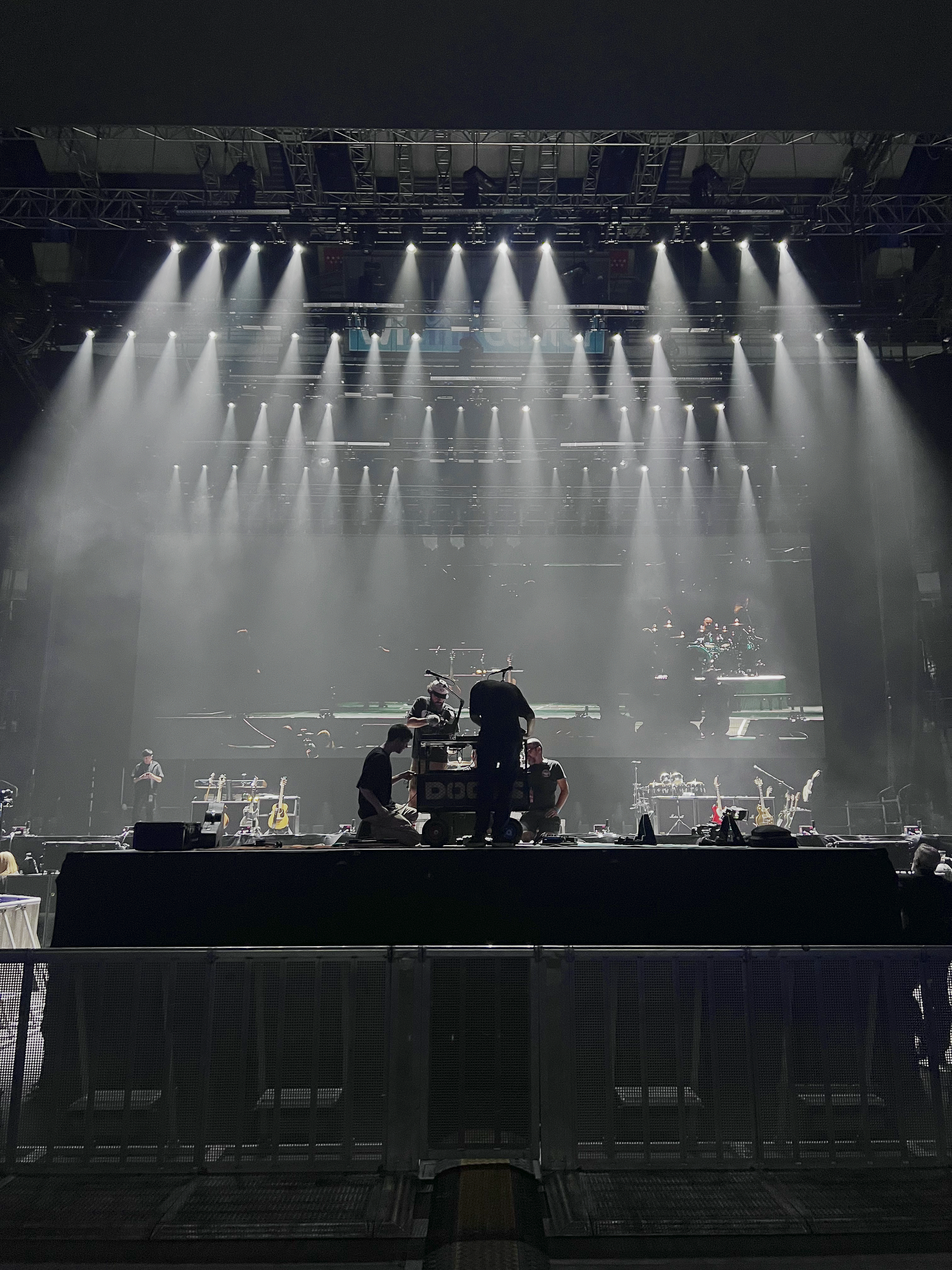 setting up for the big stage