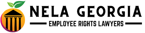 NELA Georgia Employee Rights Lawyers logo, with a green and orange gavel icon and black text on a white background.