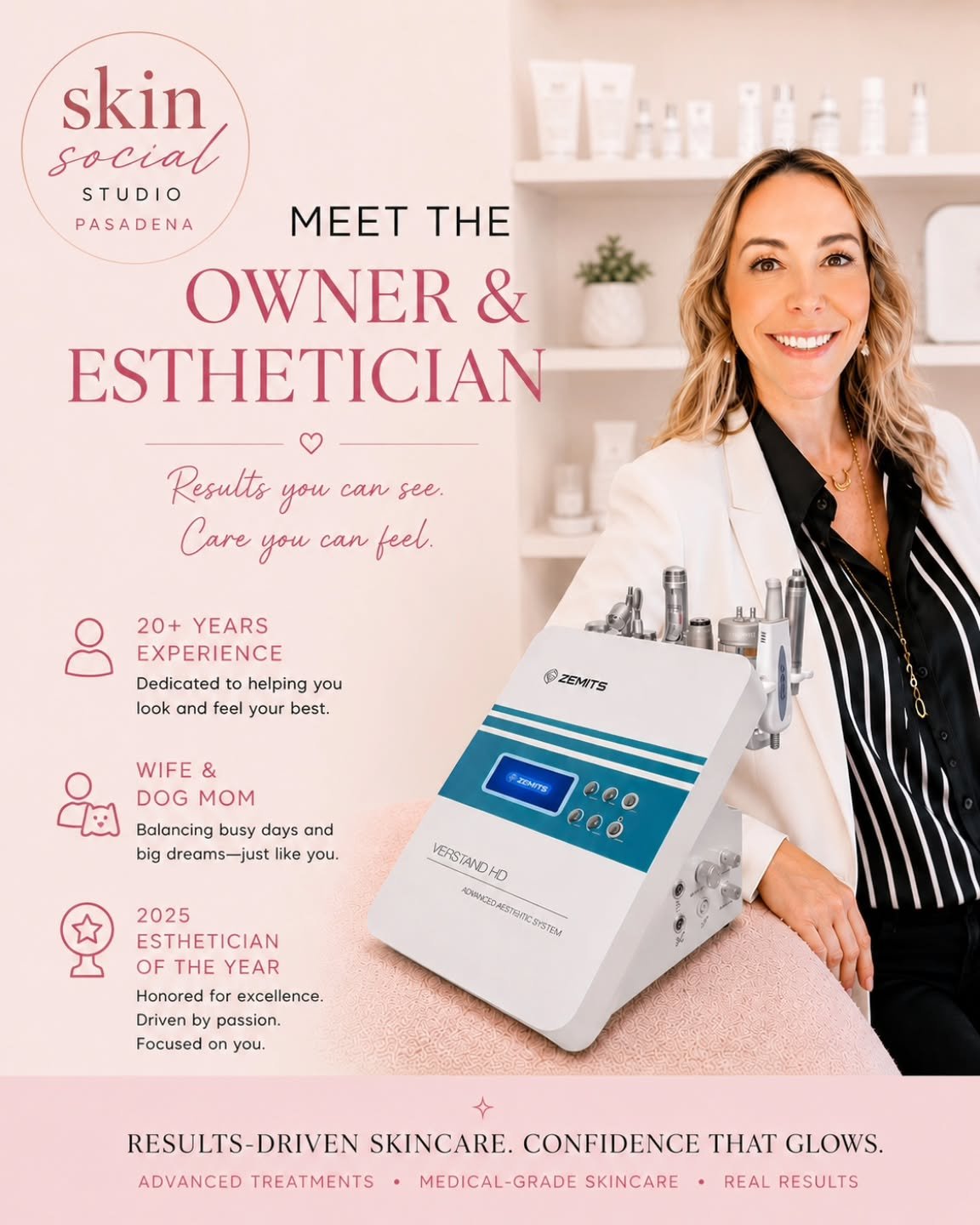 Results Driven Skincare, Confidence that Glows ✨️ 💫 
You are going to LOVE the results of my new @zemits.official Verstand Deluxe Facial Treatment!

Hydrating, brightening, tightening, firming, lifting and more! 

NEW CLIENTS WELCOME!