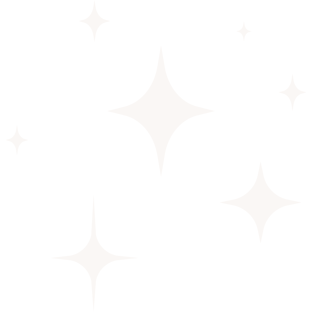 A graphic of white sparkling stars on a black background.