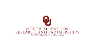 University of Oklahoma Vice President for Research and Partnerships logo, featuring the Oklahoma Sooners emblem and text.
