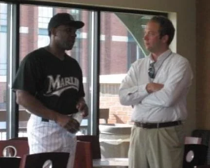 Hall of Fame outfielder Andre Dawson with J.P. Shadrick.