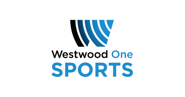 Westwood One Sports logo with black and blue abstract design