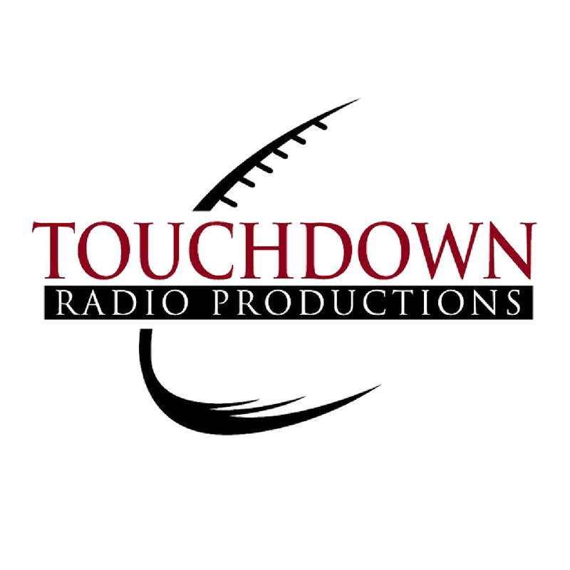 Logo for Touchdown Radio Productions featuring a stylized football with the company name.