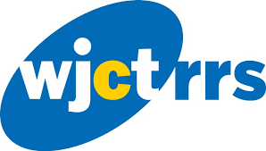 Logo of WJCT Radio Reading Service with blue background and yellow accents.