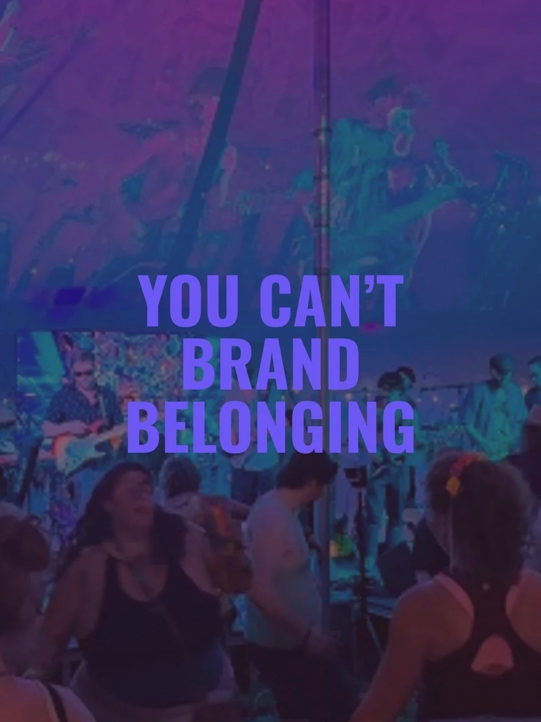 A little reminder about this one because I keep thinking about it. You can build a beautiful brand. You can have the right colors, the right words, the right content and the right strategy. But you can&rsquo;t manufacture the feeling of belonging.

T