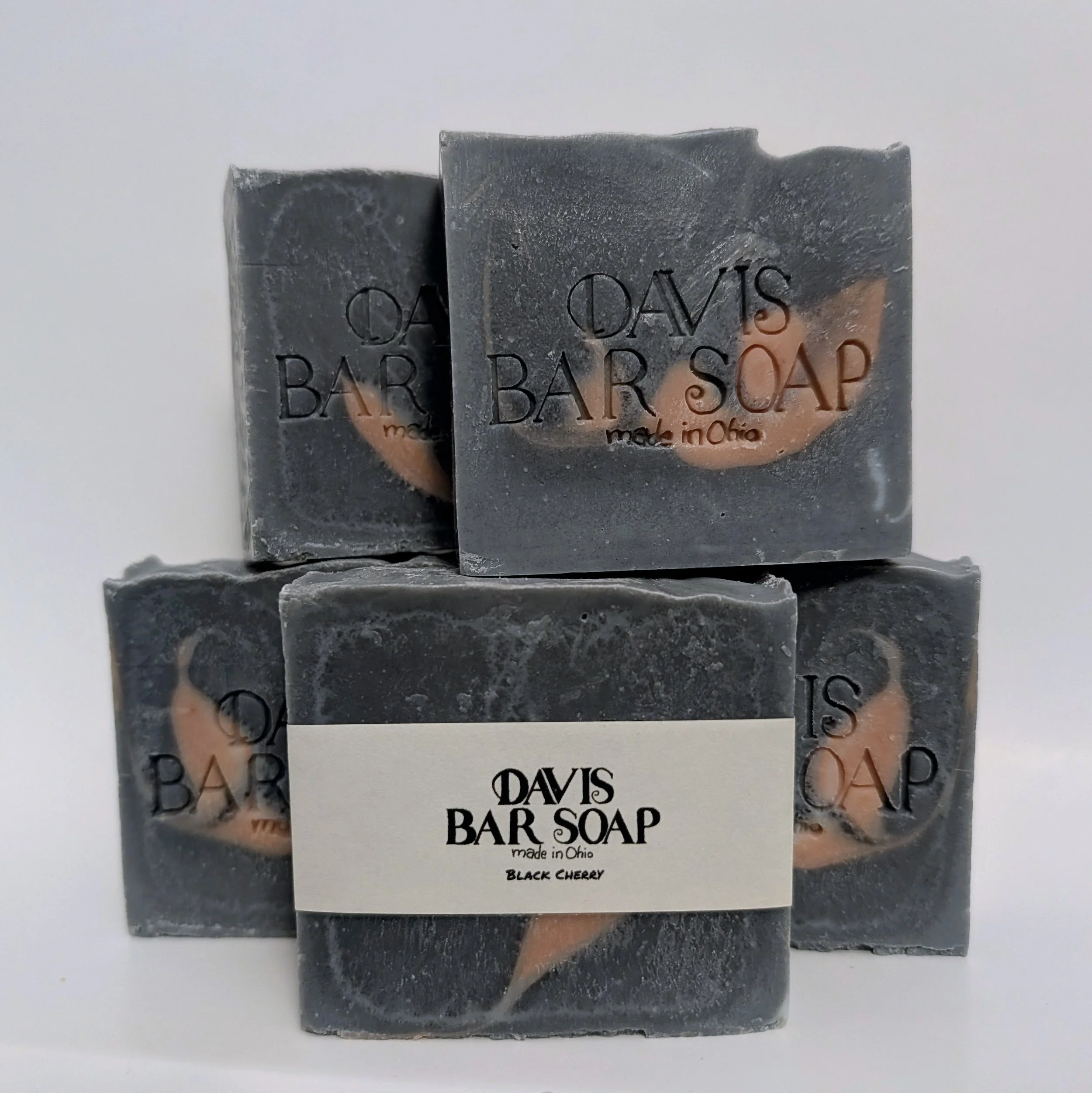 Black Cherry Natural Soap with activated charcoal and french pink clay