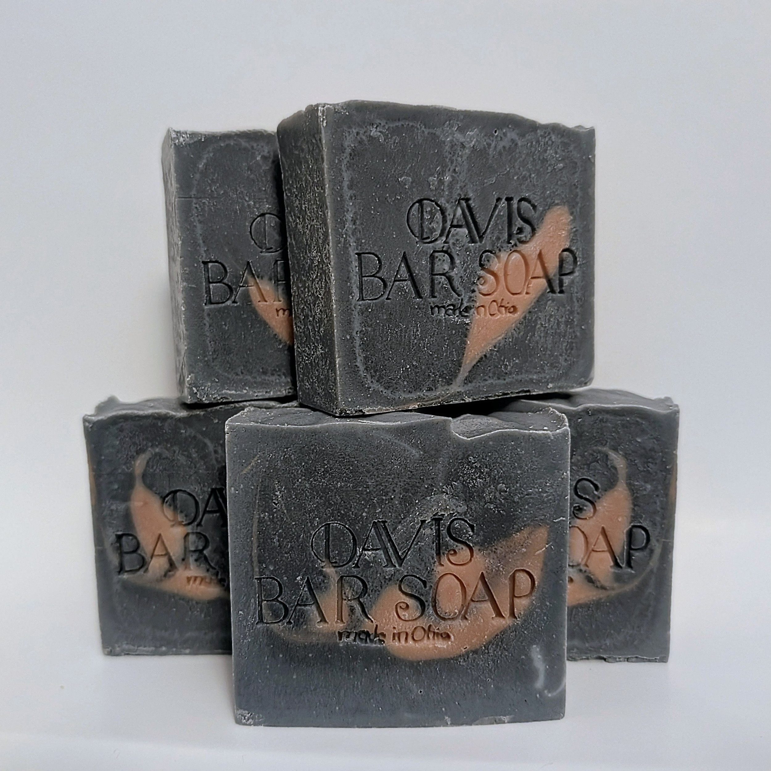Black Cherry scented sensitive skin cleansing bar soap with activated charcoal and French pink clay