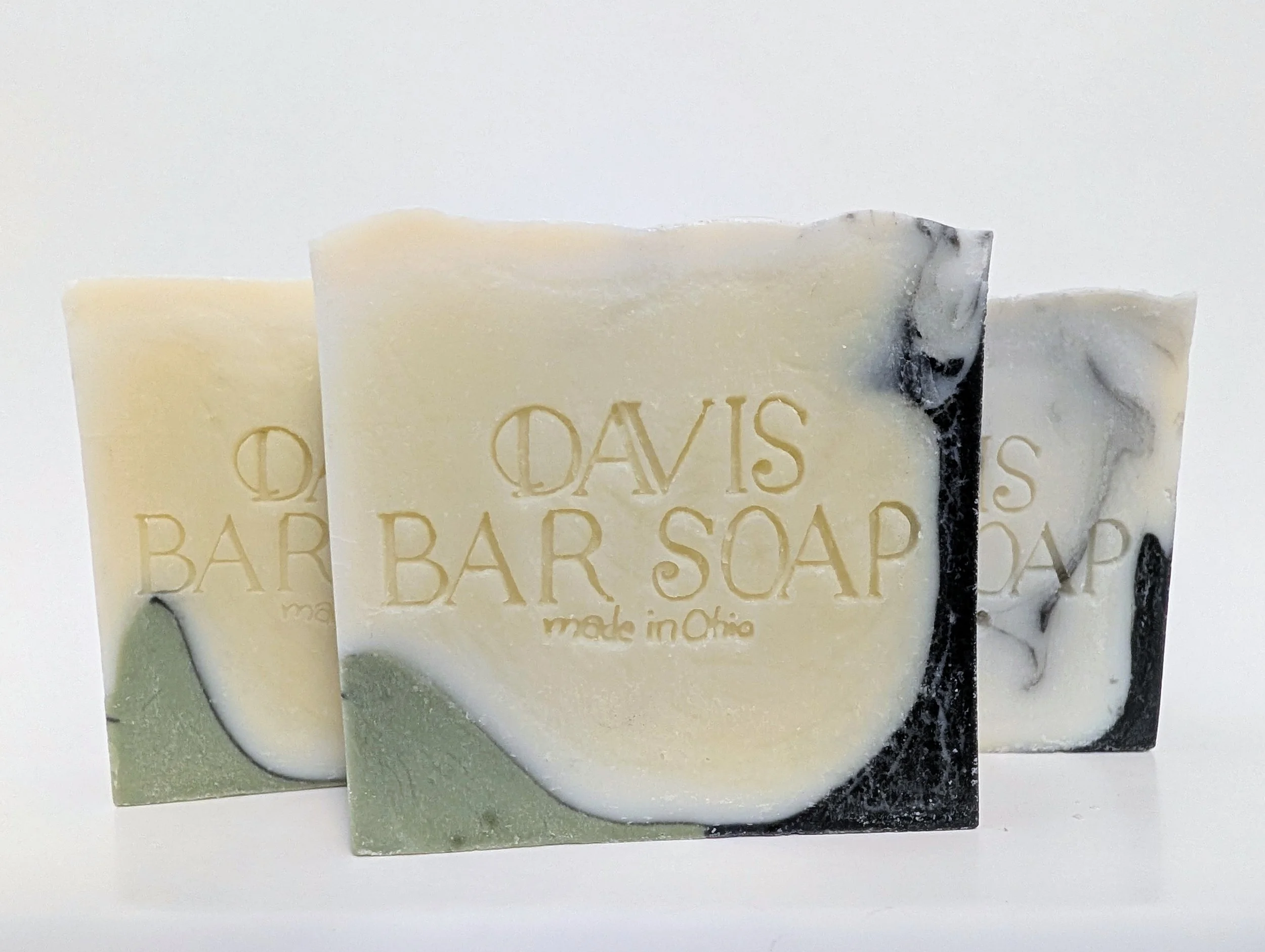 White Pine sensitive skin bar soap with activated charcoal and french green clay