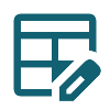 Icône représentant une page web avec un crayon, symbolisant l'édition ou la création de contenu en ligne.