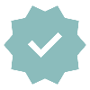 Un badge ou un badge de certification avec une coche