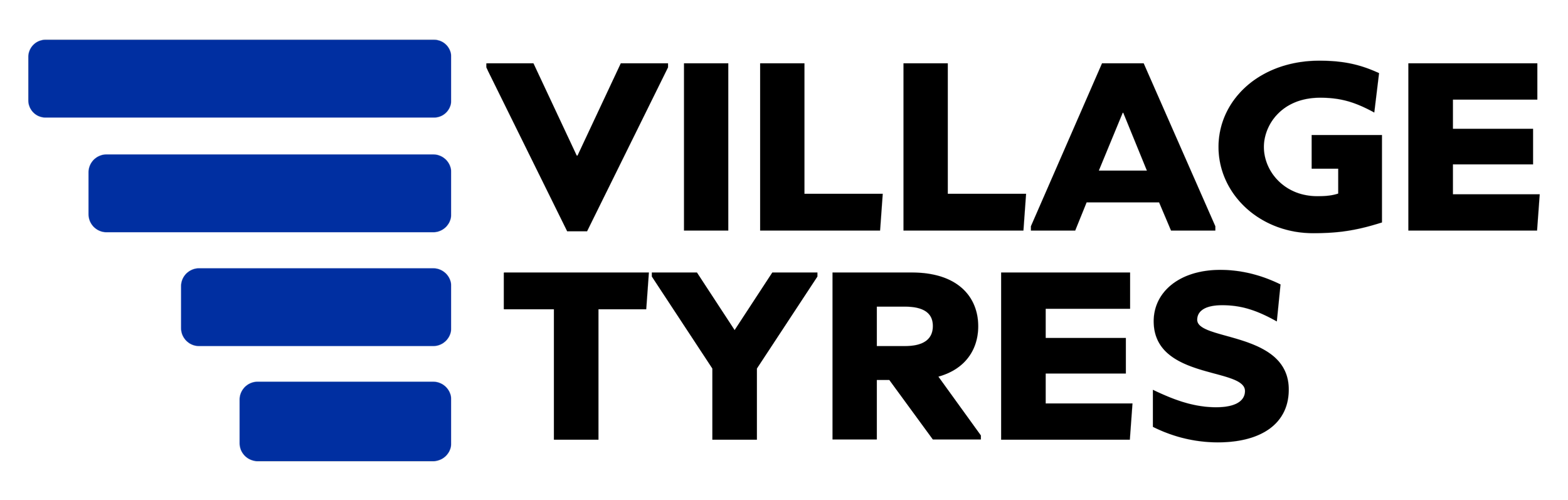 Graphic showing a stylized arrow with five blue bars pointing right, representing a flow or process.