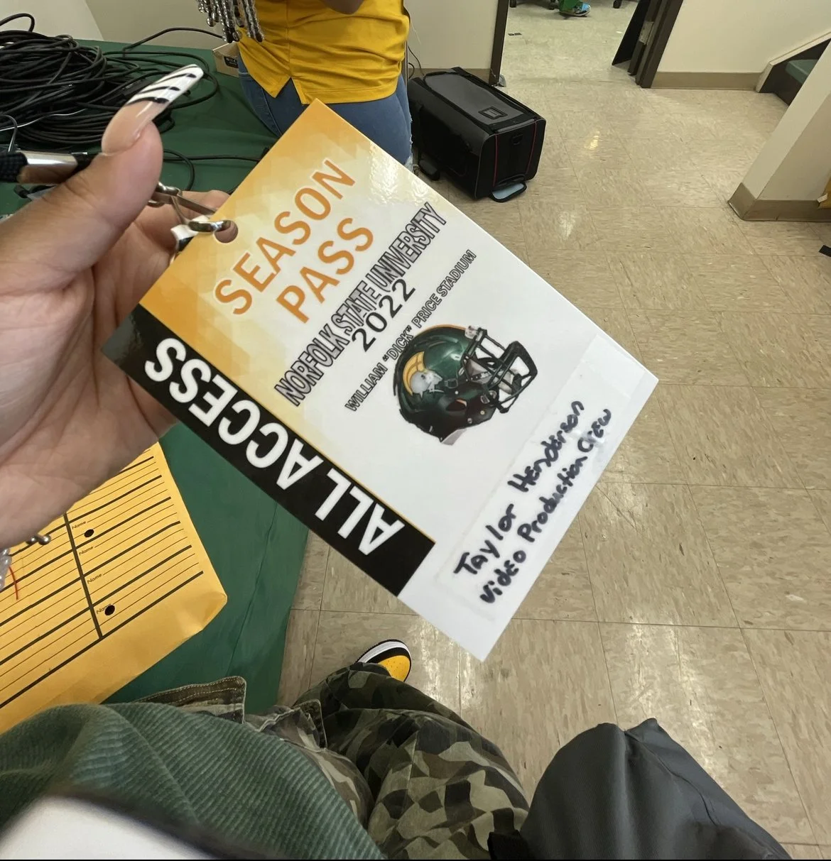 Football Production Crew pass for season