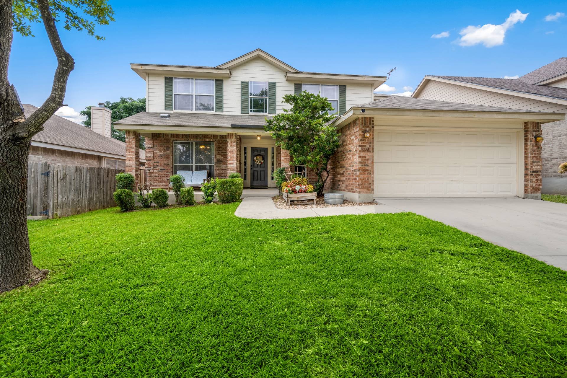 A bright green lawn after lawn care program treatments.