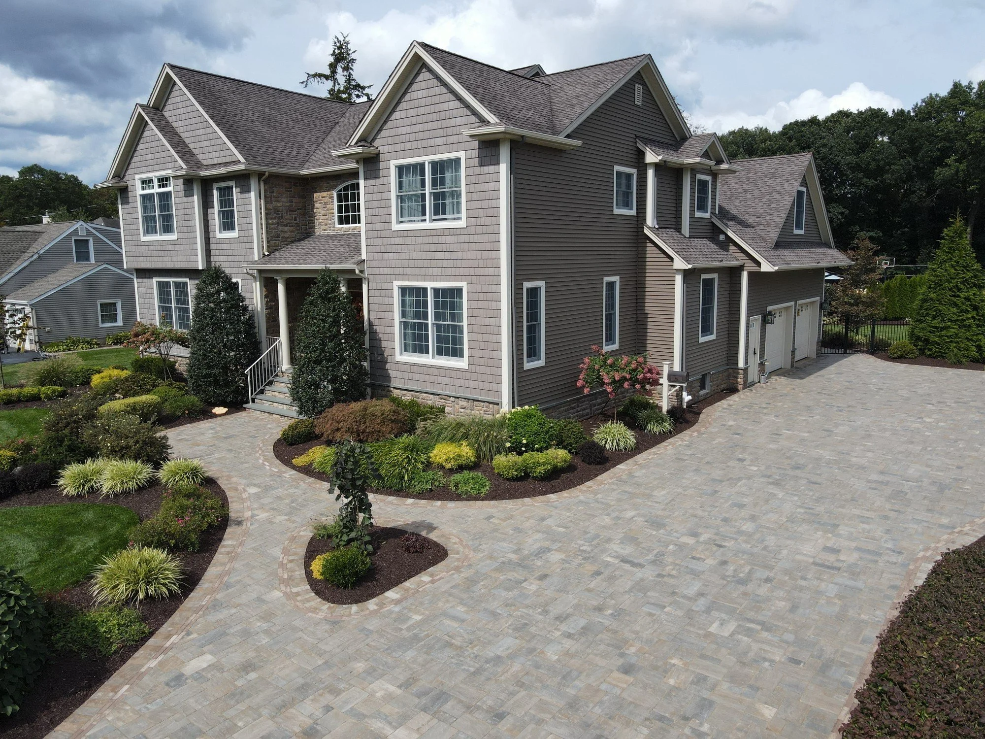 A detailed paver walkway and backyard design planning session. - Green Nature Landscape Design