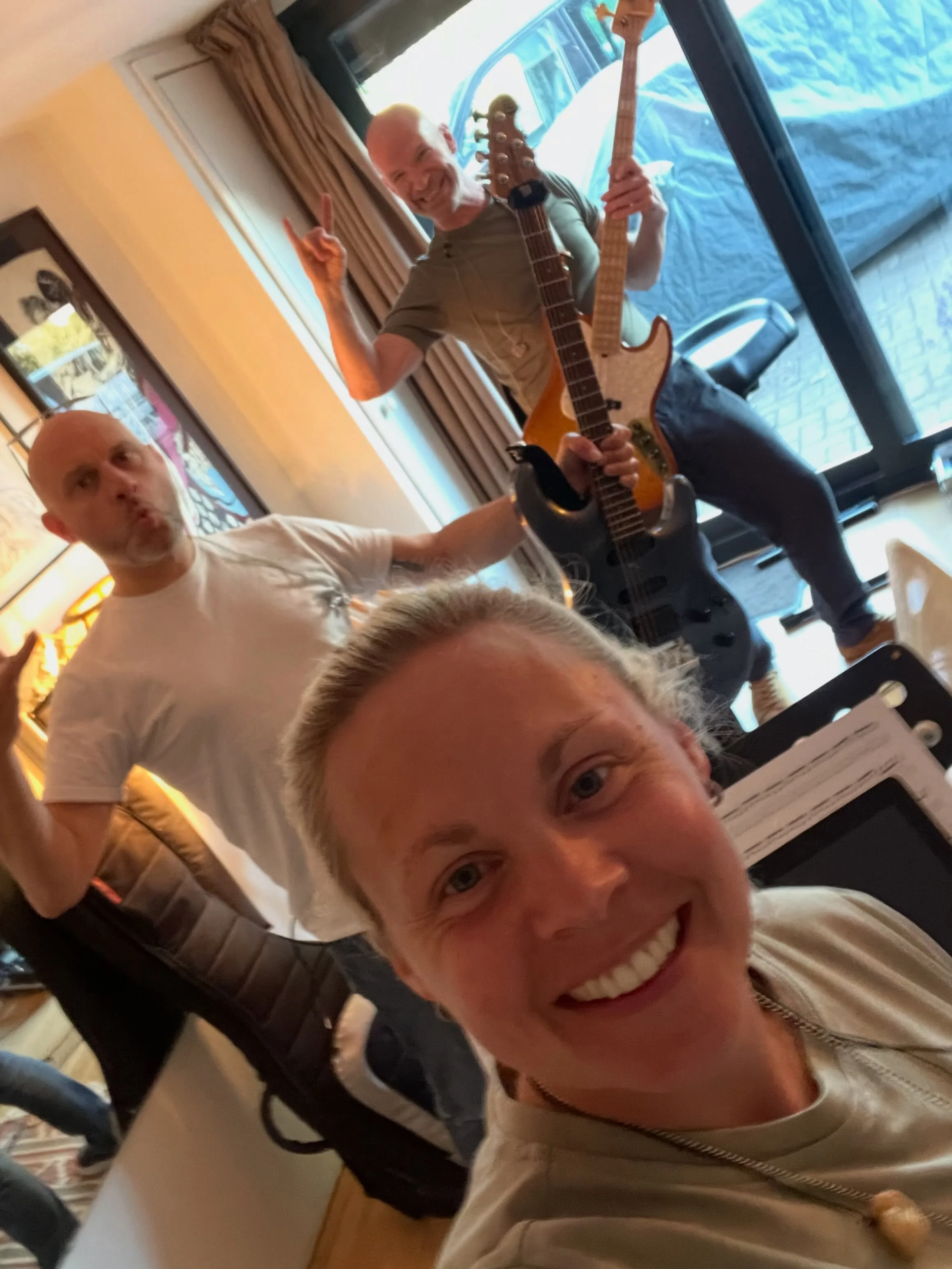 Quick rehearsal tonight, so good to see these two 💃🏼🎸 what songs would you like to hear at your event?