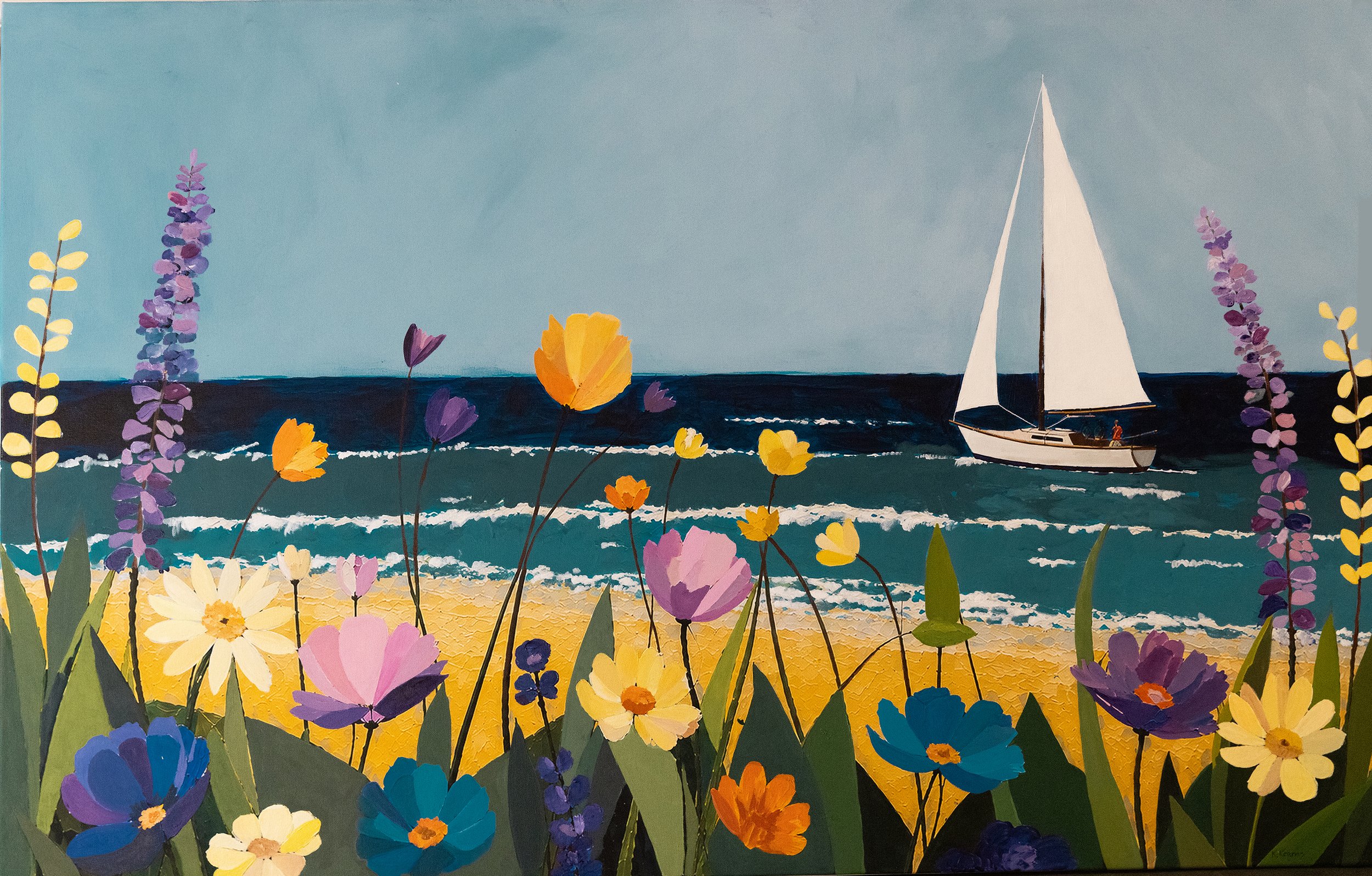 "Main Sail" 32" x 50" acrylic on canvas $3500