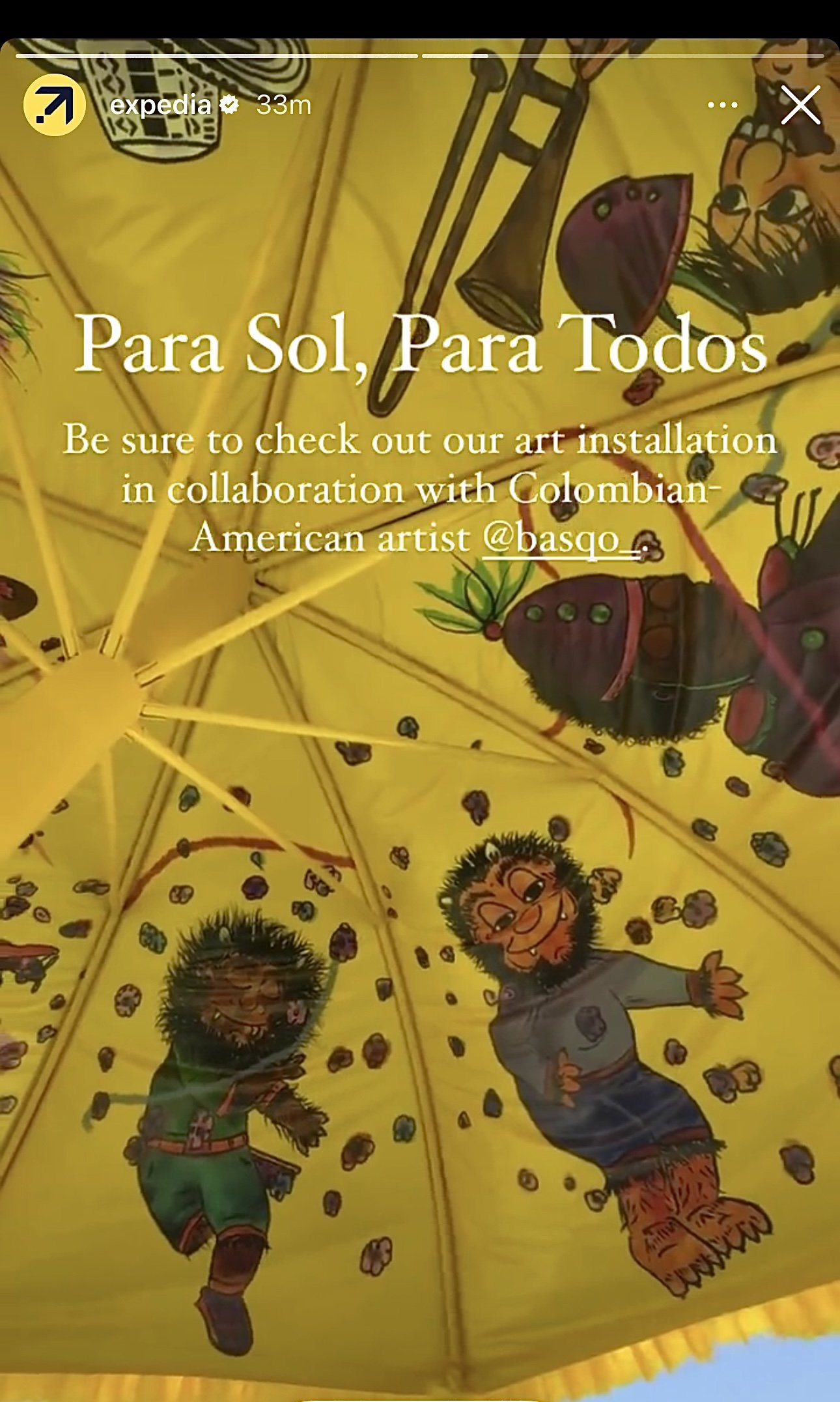 Tank and the Bangas in front of Giant Yellow Umbrella sponsored by Expedia at Jazz & Heritage Festival in New Orleans, LA.