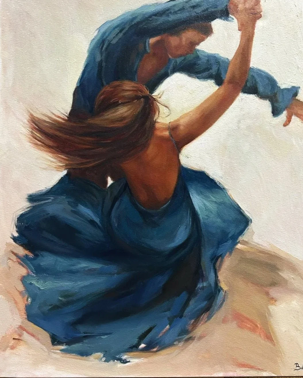TANGO AZUL - 92-72cm - Huile sur toile