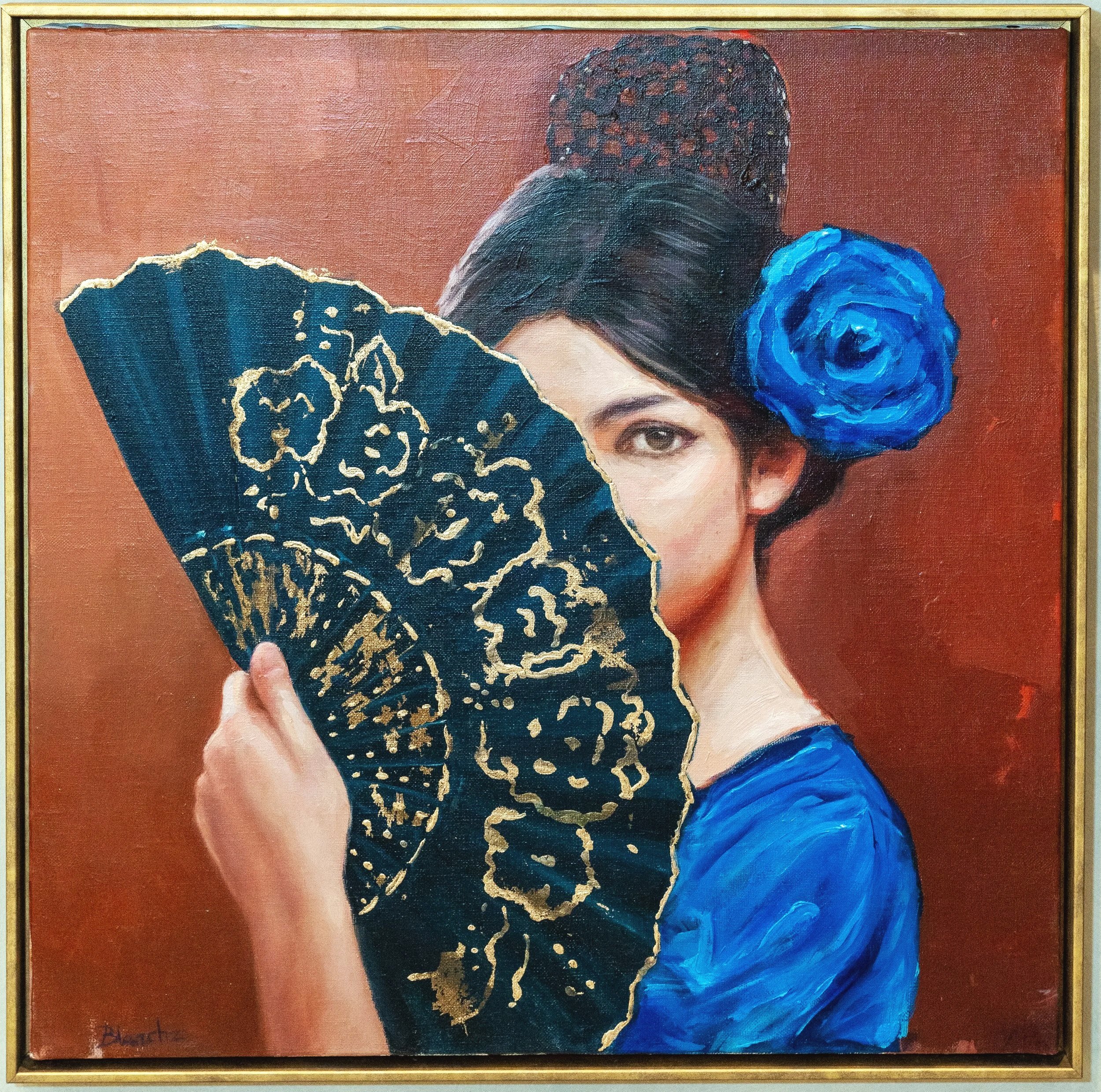 DETRÁS DEL ABANICO - 50-50cm- Huile sur toile