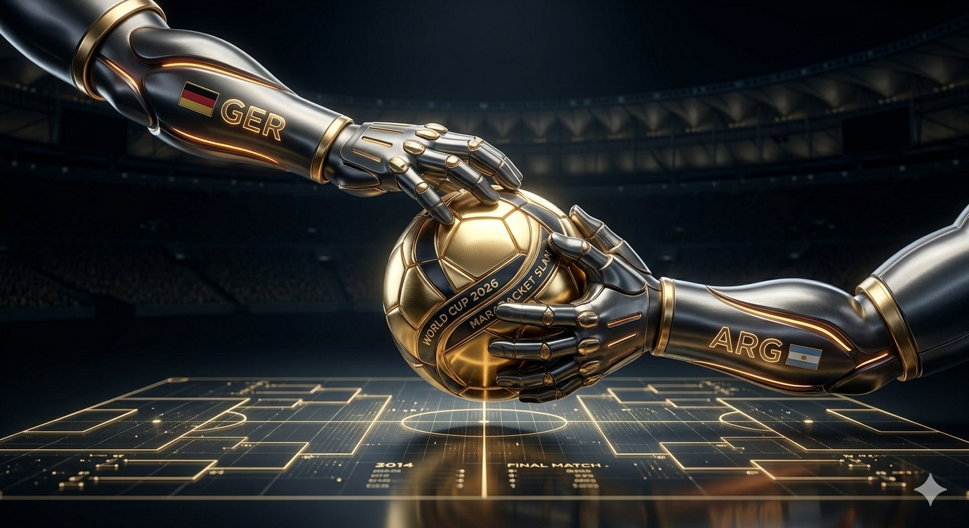 High-End-Visualisierung des WM-Finales Deutschland gegen Argentinien – Der Bracket Slam Fokuspunkt für Fans in Manhattan.