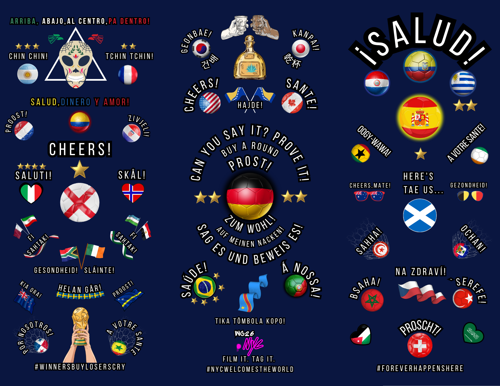 Official 'Cheers' Manhattan Skyscraper tabletop display for New York City sports bars. A high-resolution 2026 World Cup hospitality asset designed for elite fan engagement and venue branding during the Bracket Slam tournament in Manhattan."
