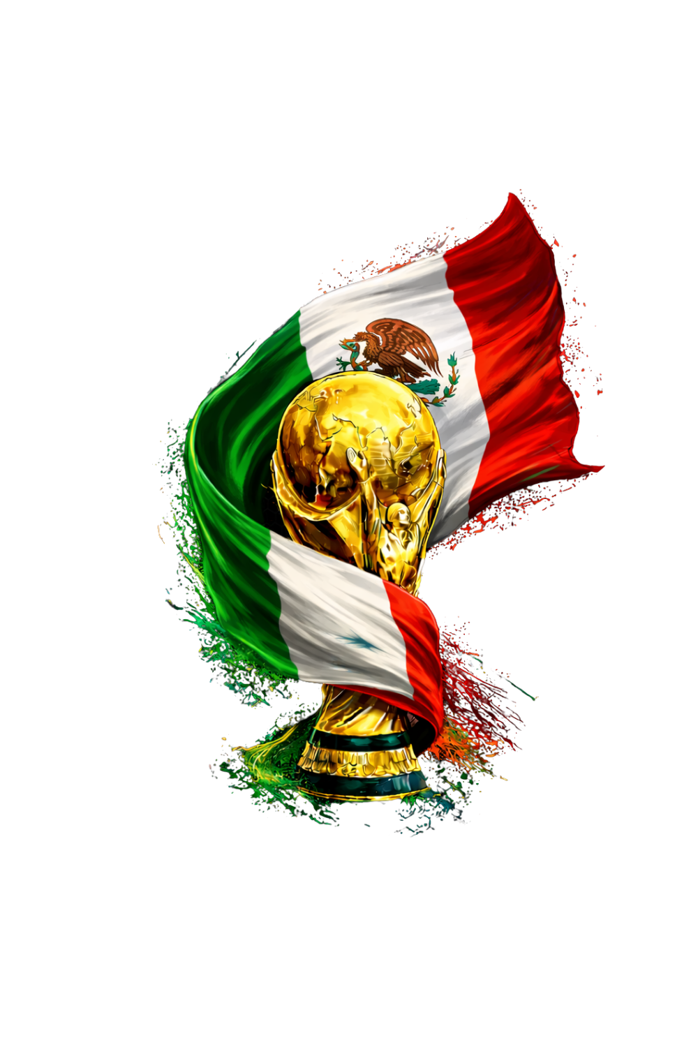 Interactive 2026 World Cup tournament bracket for Manhattan bars, exceeding the standard Welcome World Rewards engagement tools.. Mexico World Cup Futbol Trophy with the Mexican Flag.
