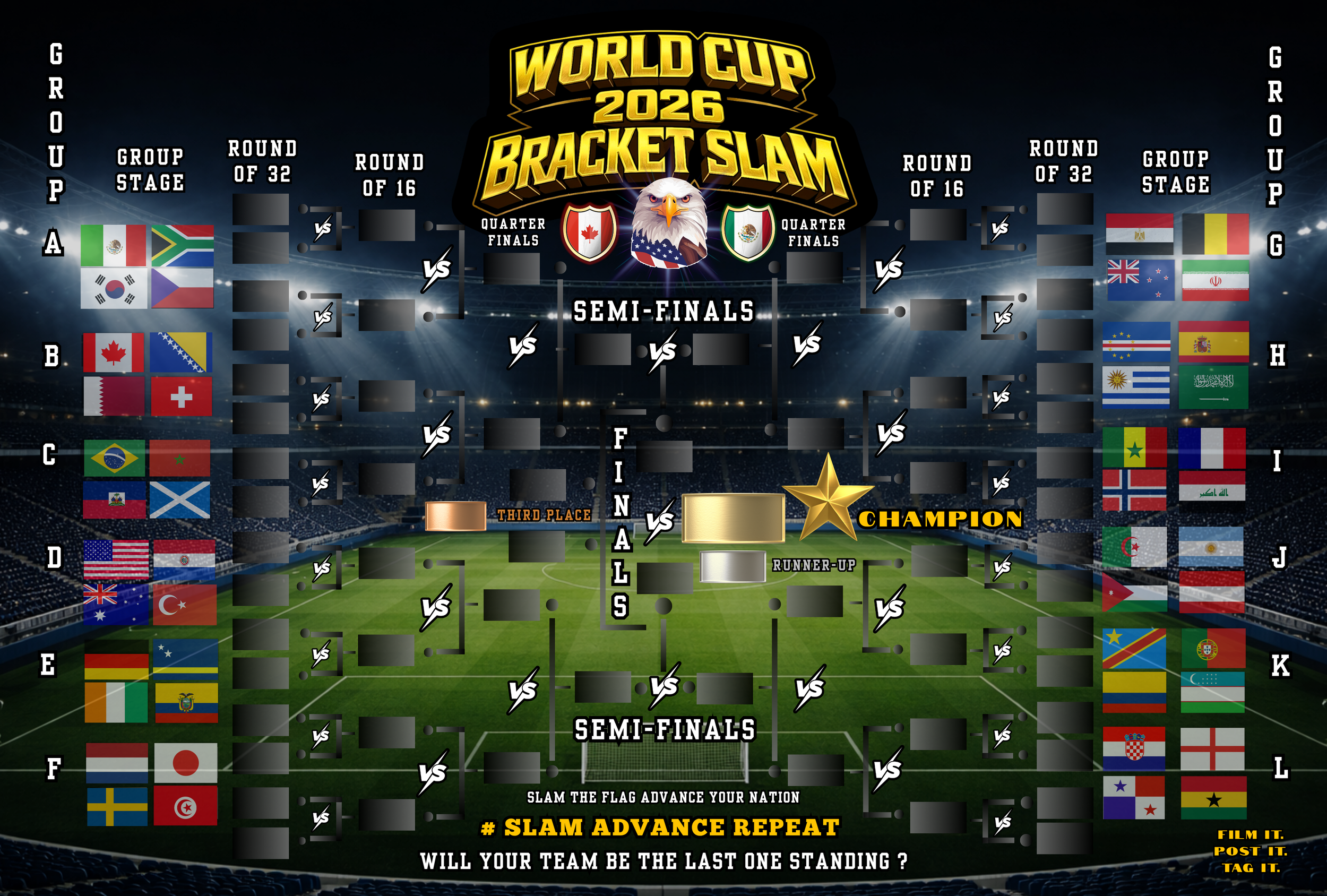 Official 2026 World Cup viewing destination window decal for the best bar to watch football in New York, featuring multilingual welcome messaging.