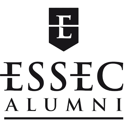 ESSEC Alumni logo with a black shield and a large letter 'E' at the top.
