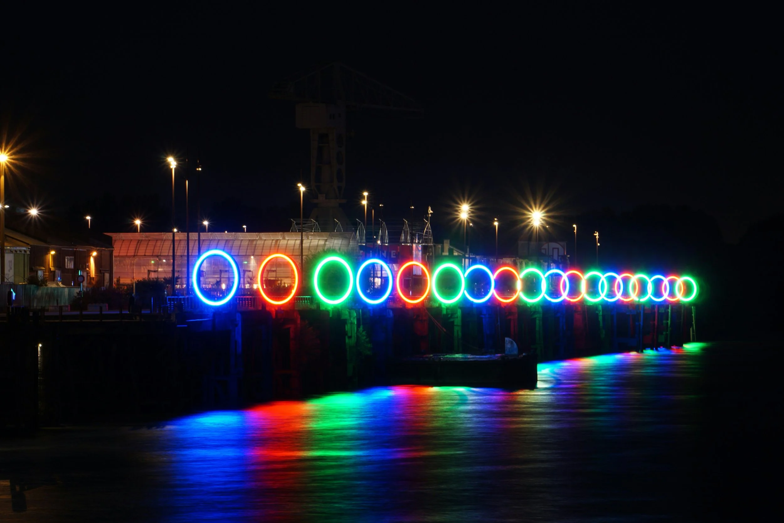 Image of Les Anneaux by Daniel Buren. île de Nantes. By Matthias van der Hallen