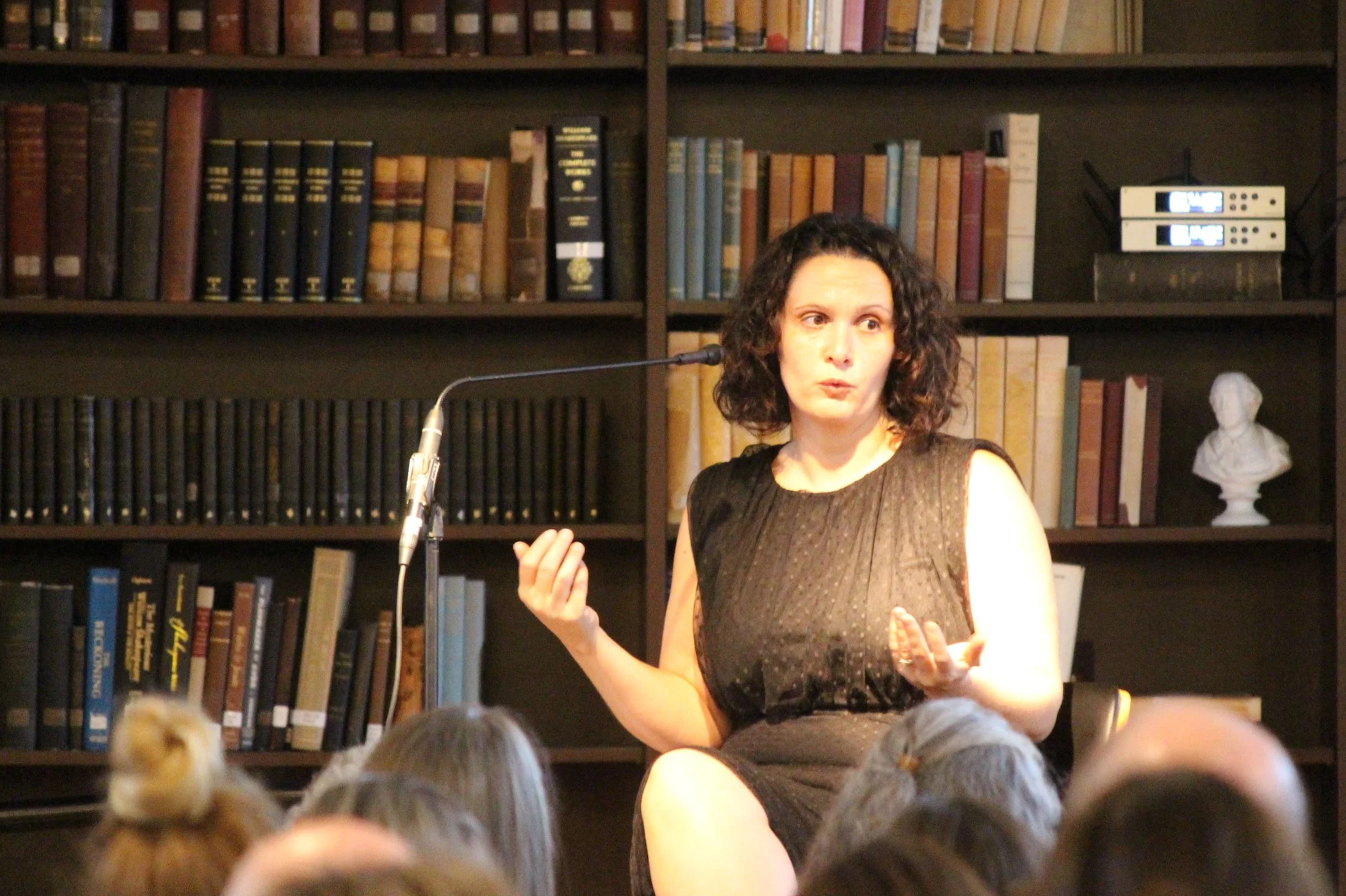Sarah at a book event