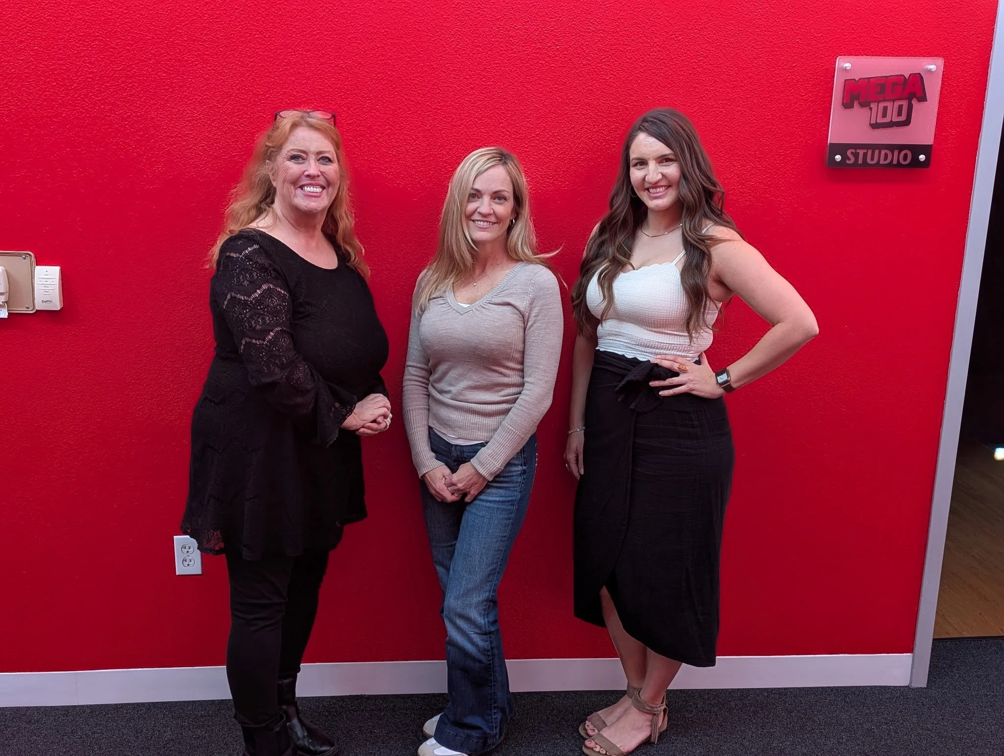 Jeanette, Stacey, and Cassandra in the studio