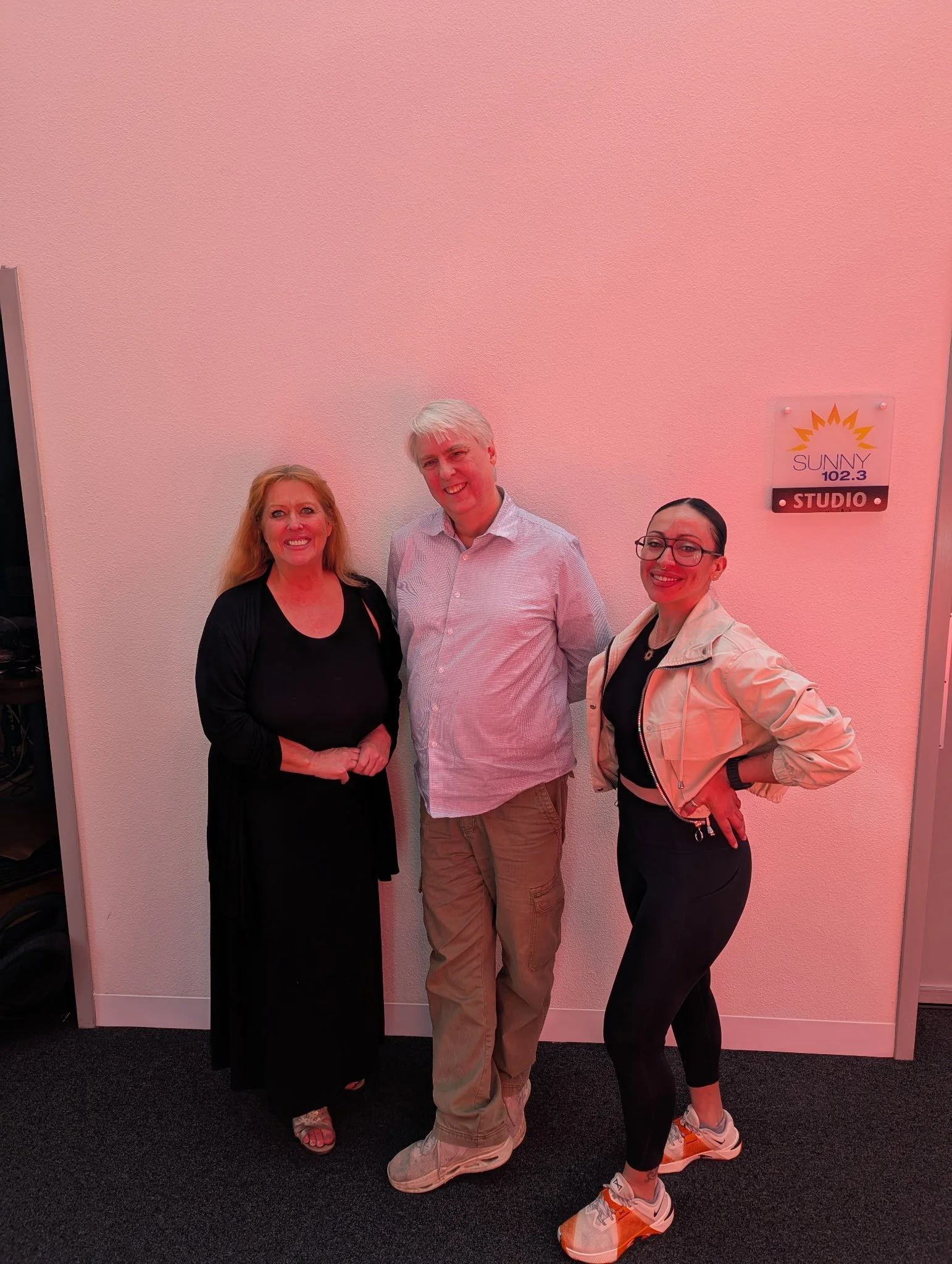 A picture taken after recording the show with our guest Alec the tech wizard, our host Jeanette and guest host Mari with rooted movement.