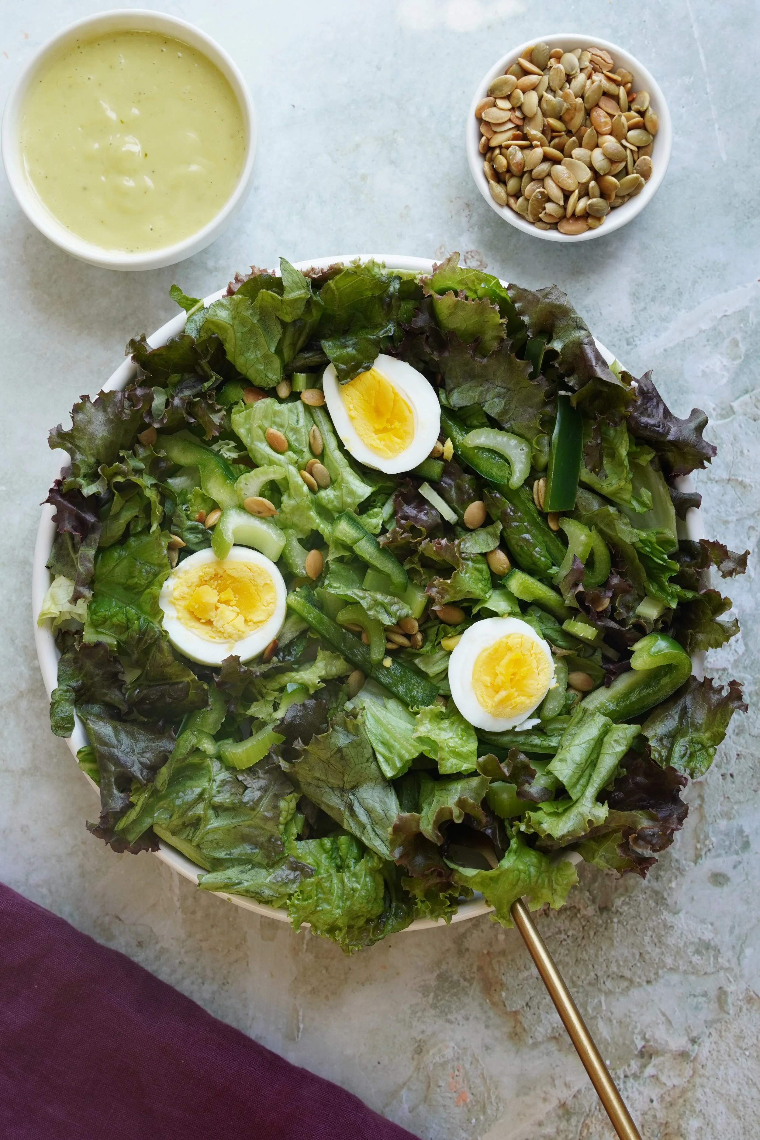 Green Salad with Avocado-Rum Punch Dressing, a recipe from Flambeau Kitchen.jpeg