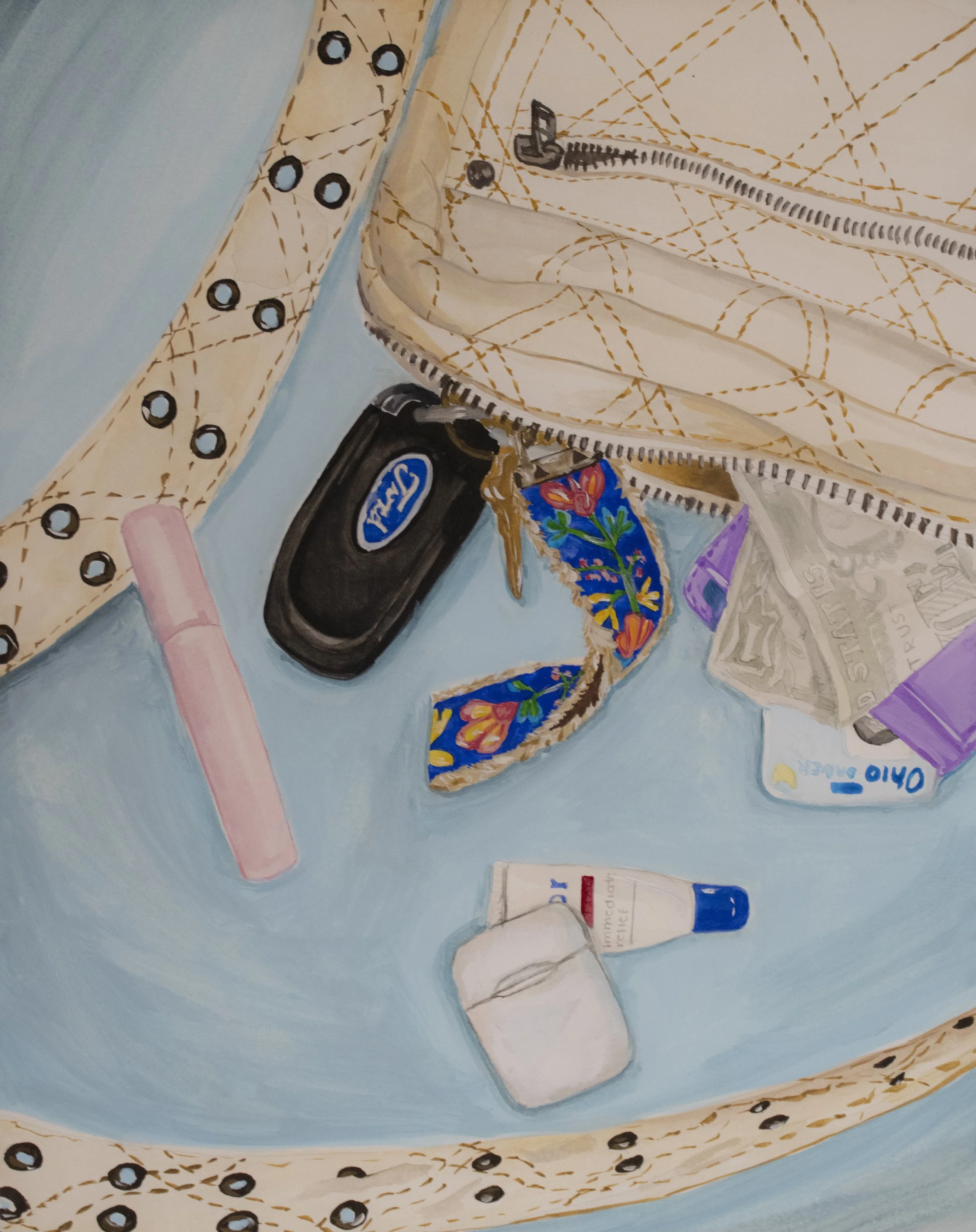 "Sheridan's Purse", 2023, Acrylic on Stonehenge, 10" x 12"