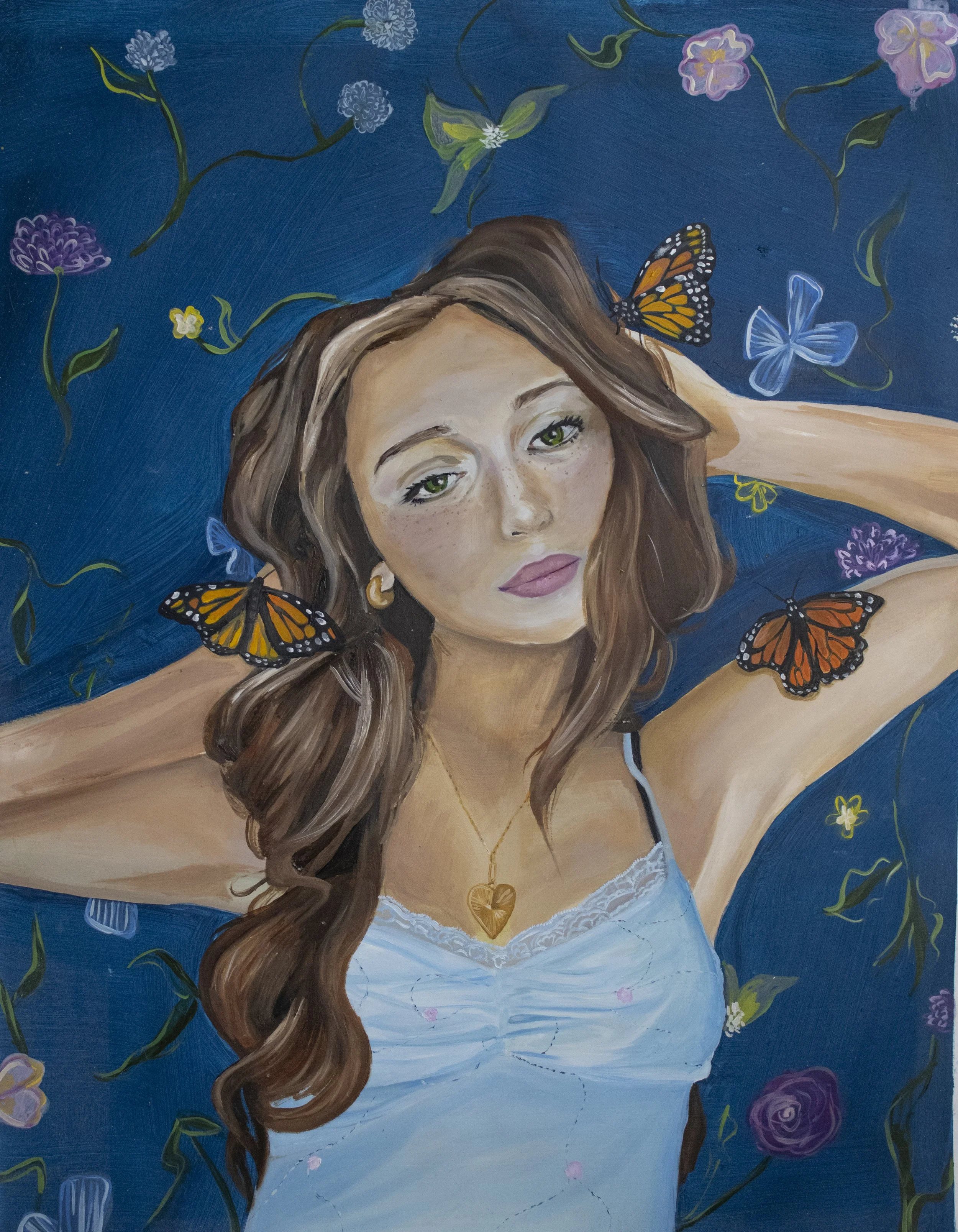 "Self Portrait", 2025, Oil on Stonehenge, 18” x 22”