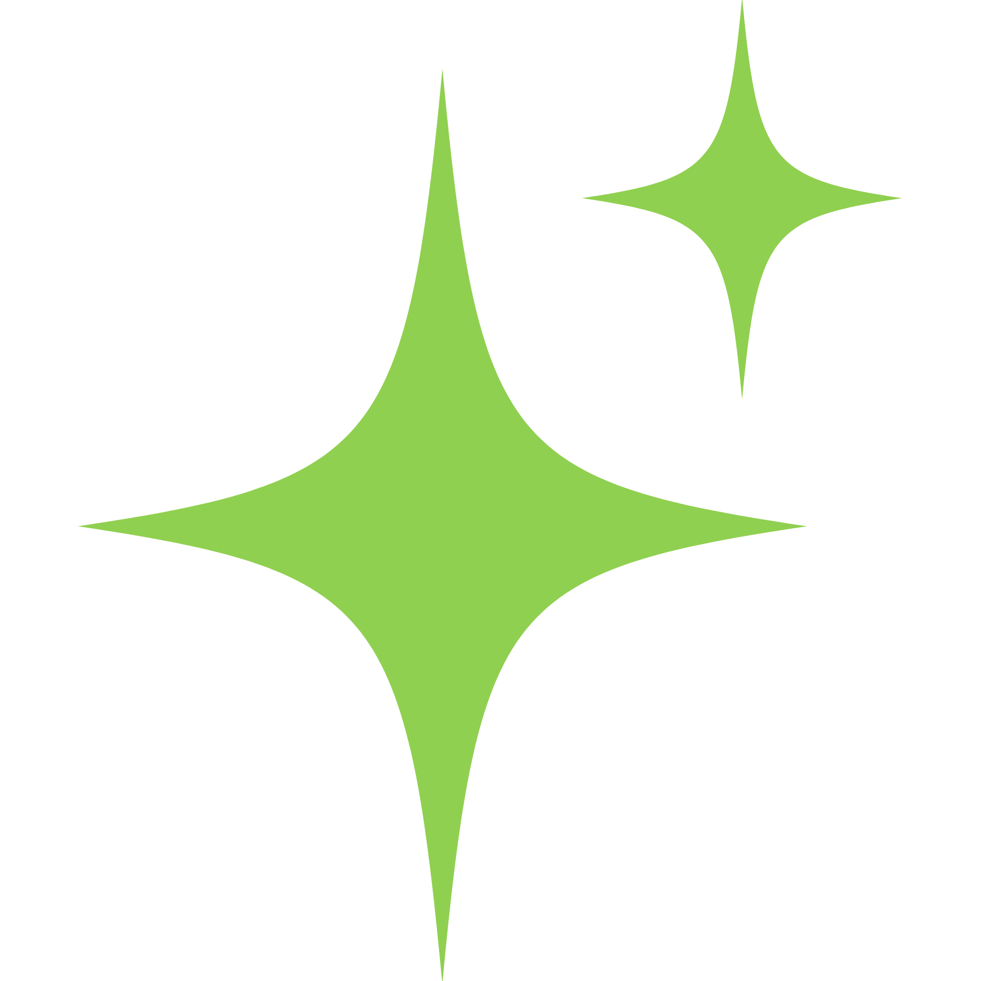 Colorful 3D star shape with four points, in shades of light green, on a black background.