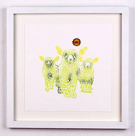 Sebastian Neubauer  CHIMÄRE 07, 2013  Papier, Folie, Lacke  15 x 15 cm  gerahmt 20 x 20 cm, entspiegeltes Museumsglas)  Auflage 12, numm. & sign.