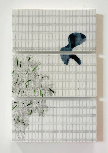 Simon Halfmeyer, Modell Nr. 14, 2015  Holz, Acrylfarbe, Bleistift, Polyester 47 x 30 x 8cm