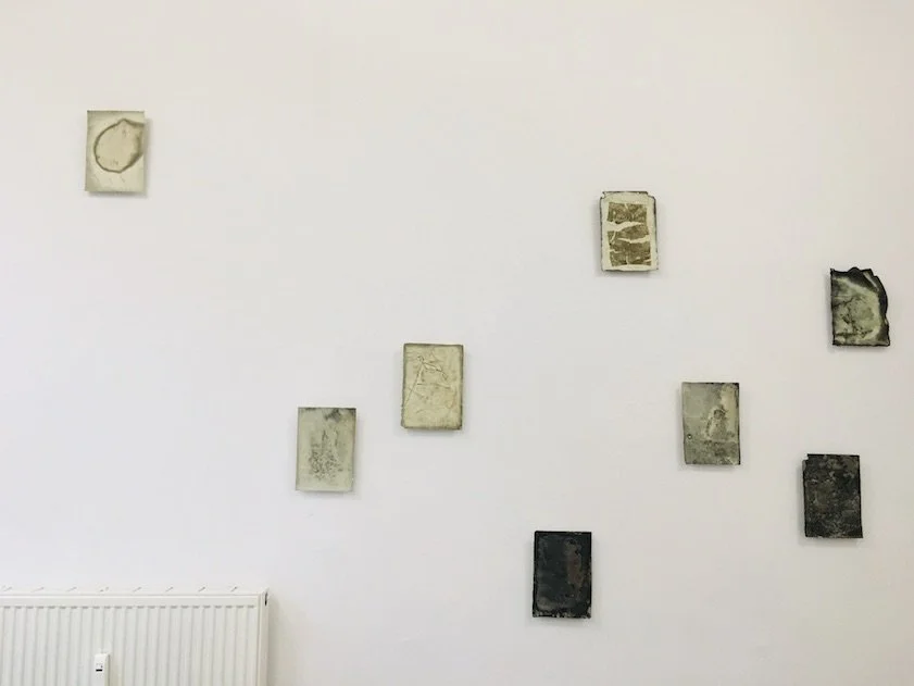 Sylvia Henze, o.T. (Blätter): Porzellanblätter, DinA4, in unterschiedlichen Verbrennungszuständen